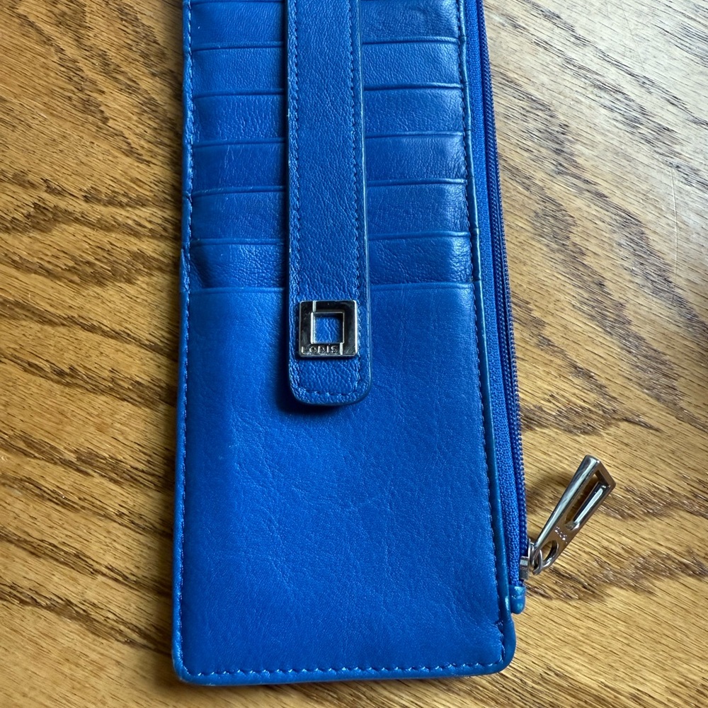 Lodis Blue Leather Wallet
